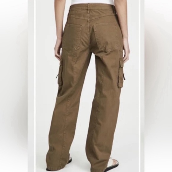 GOOD AMERICAN Cargo Pants Green Military Y2K Size 2 26 Small NEW Straight Leg. - Picture 2 of 6